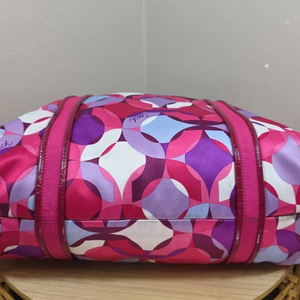 Coach Poppy Kaleidoscope Glam Tote | Pink Purple Y2K Shoulder Bag | Style M0985-